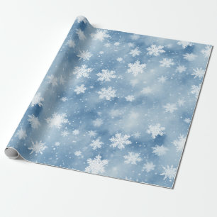 Weihnachtsschneeflocken Hellblauer Himmel Geschenkpapier