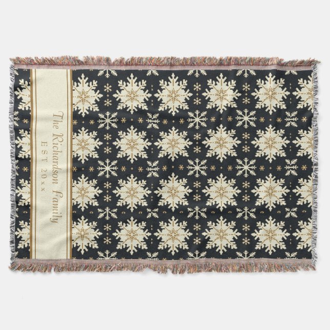 Weihnachtsschneeflocken Imitate Strick Muster Fami Decke (Vorderseite)