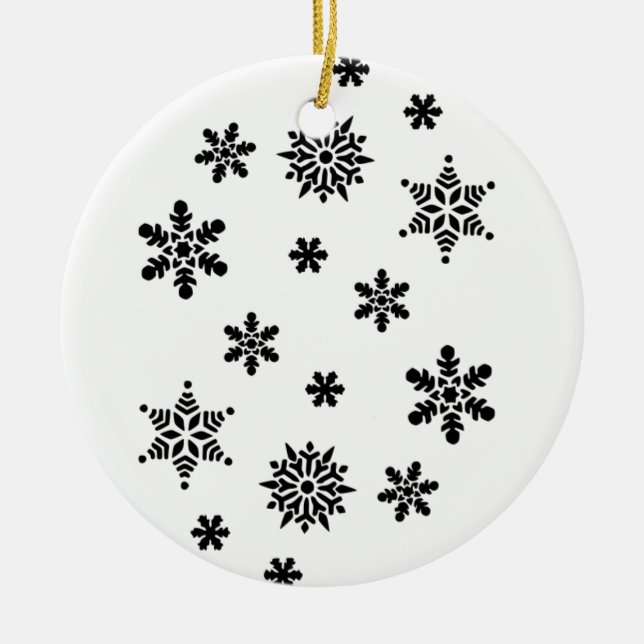 Weihnachtsschneeflocken Keramikornament (Vorne)