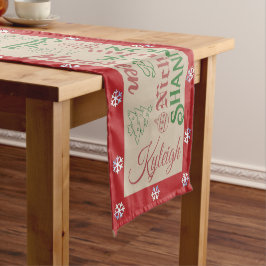 Weihnachtsschneeflocken Kurzer Tischläufer