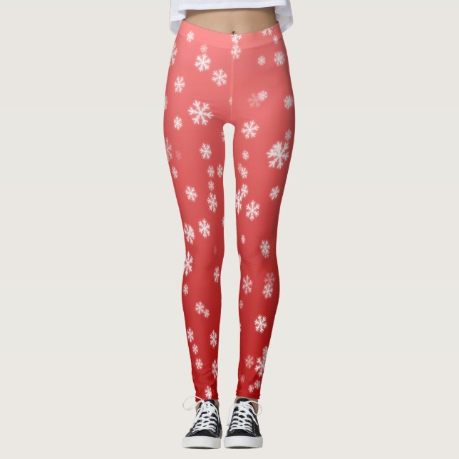 Weihnachtsschneeflocken Leggings (Vorderseite)