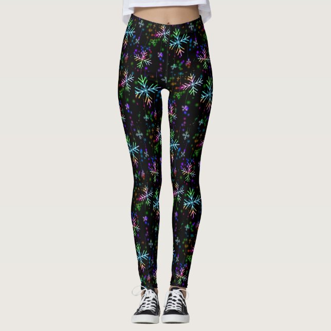 Weihnachtsschneeflocken Leggings (Vorderseite)