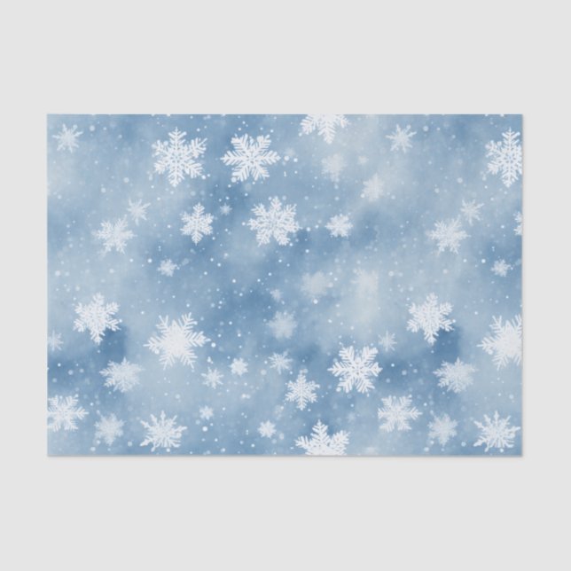 Weihnachtsschneeflocken Light Blue Sky Seidenpapier (Vorderseite)