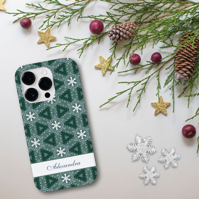 Weihnachtsschneeflocken Muster Personalisiert Case-Mate iPhone Hülle (Von Creator hochgeladen)
