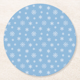 Weihnachtsschneeflocken-Muster Runder Pappuntersetzer