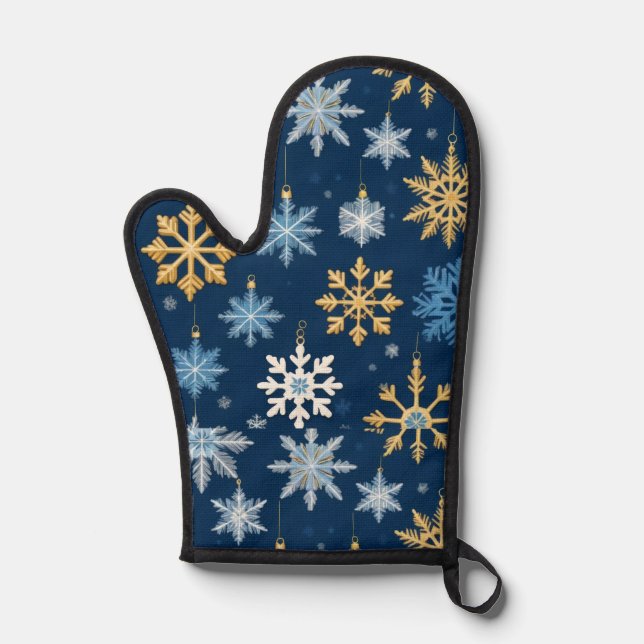 Weihnachtsschneeflocken Ofenhandschuh (Vorderseite)