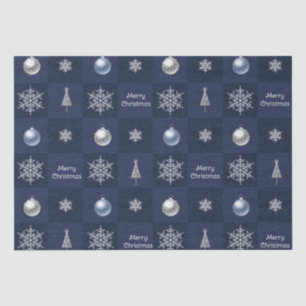 Weihnachtsschneeflocken, Ornamente und Bäume Seidenpapier