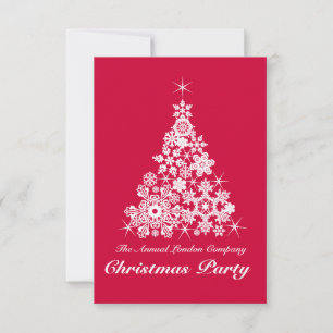 Weihnachtsschneeflocken-Party Einladung rot