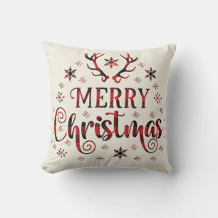 Weihnachtsschneeflocken Reinhirschen, Happy New Ye Kissen
