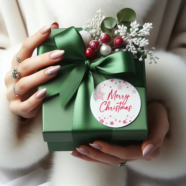 Weihnachtsschneeflocken Runder Aufkleber (Von Creator hochgeladen)