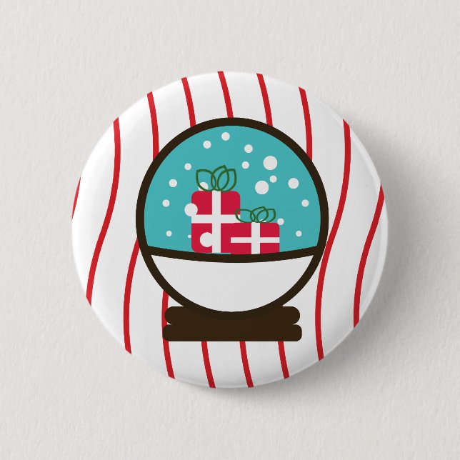 Weihnachtsschneeflocken Schnee präsentiert Snowglo Button (Vorderseite)