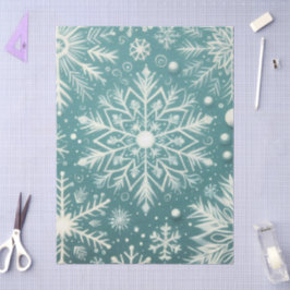 Weihnachtsschneeflocken Schneeflocken Aquamarin Seidenpapier