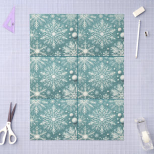 Weihnachtsschneeflocken Schneeflocken Aquamarin Seidenpapier
