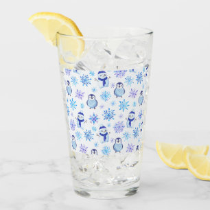 Weihnachtsschneeflocken, Schneemänner und Pinguine Glas