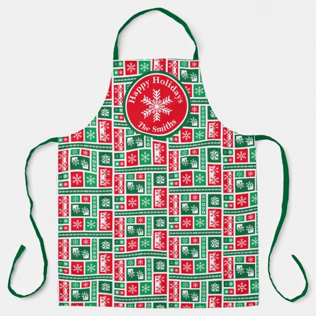 Weihnachtsschneeflocken Schürze (Vorderseite)