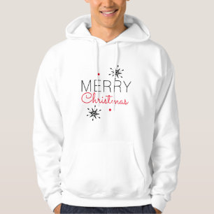 Weihnachtsschneeflocken Schwarz und Rot Hoodie