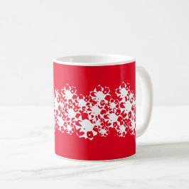 Weihnachtsschneeflocken Sterne rot weiß Kaffeetasse