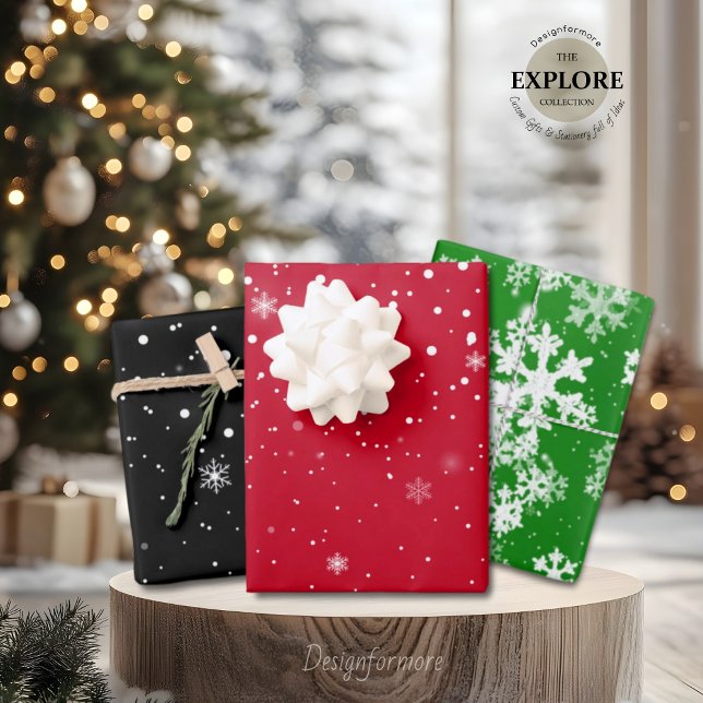 Weihnachtsschneeflocken WRAPPPAPIERSHEETS Geschenkpapier Set (Von Creator hochgeladen)