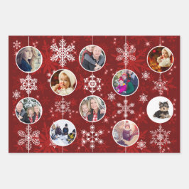 Weihnachtsschneeflocken Zehn beliebte Fotos Geschenkpapier Set