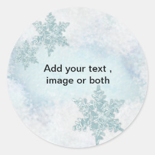 Weihnachtsschneeflockeschnee-Foto-Rahmenschablone Runder Aufkleber