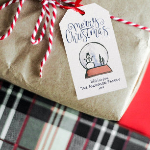 Weihnachtsschneeglobe {BLAUE} Geschenkanhänger