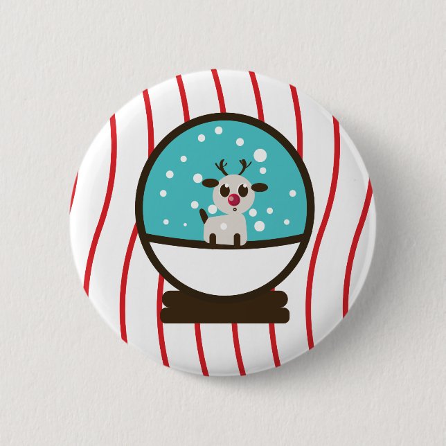 Weihnachtsschneeglobe Button (Vorderseite)