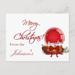 Weihnachtsschneeglobe Feiertagspostkarte