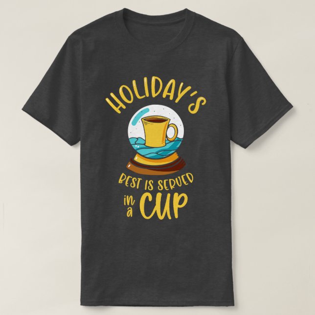 Weihnachtsschneeglobe-Kaffee T-Shirt (Design vorne)