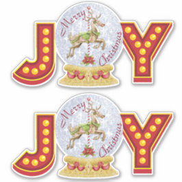 Weihnachtsschneeglobe Rentierschneeflocken Aufkleber