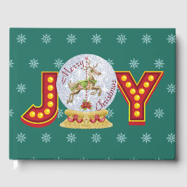 Weihnachtsschneeglobe Rentierschneeflocken Gästebuch