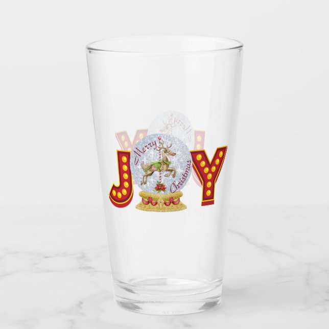 Weihnachtsschneeglobe Rentierschneeflocken Glas (Vorderseite)