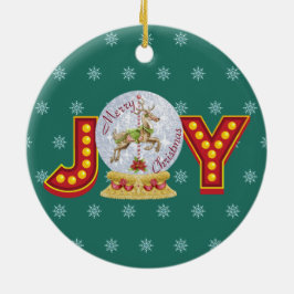 Weihnachtsschneeglobe Rentierschneeflocken Keramik Ornament