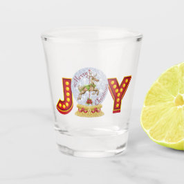 Weihnachtsschneeglobe Rentierschneeflocken Schnapsglas