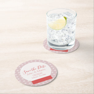 Weihnachtsschneeglocken Save the Date Runde Runder Pappuntersetzer