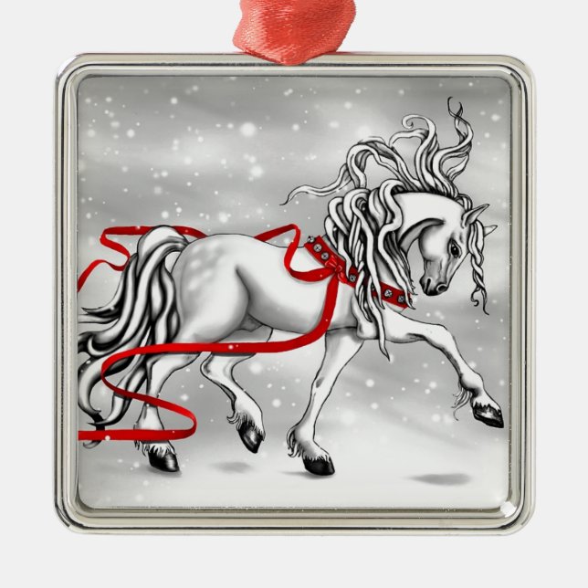 Weihnachtsschneeglocken Silbernes Ornament (Vorne)