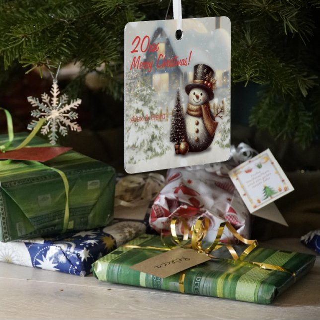 Weihnachtsschneehaus Metal Square Ornament (Von Creator hochgeladen)