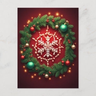 Weihnachtsschneeklocken-Ornament Postkarte