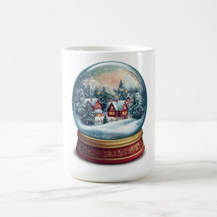 Weihnachtsschneekugel mit winziger Dorfgestaltung Kaffeetasse