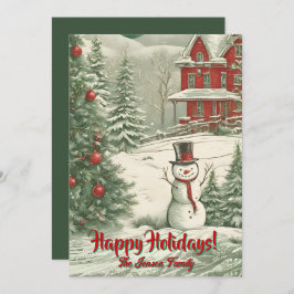 Weihnachtsschneemann6, Happy Holidays, Weihnachtsk Einladung