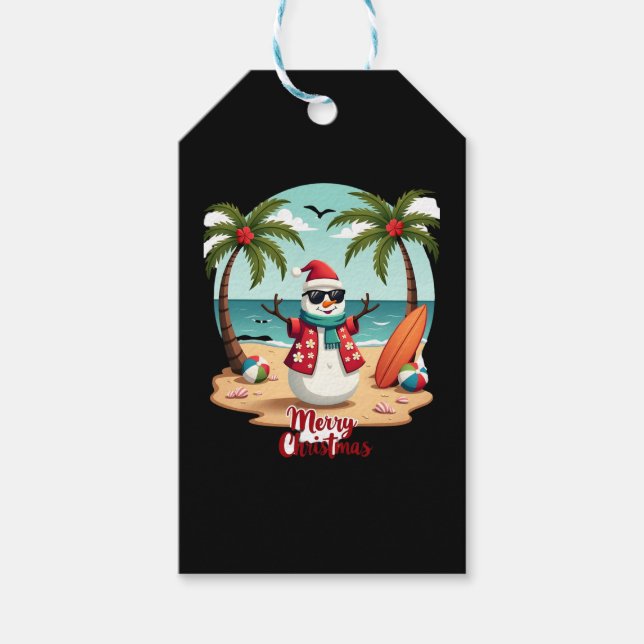 Weihnachtsschneemann (1) geschenkanhänger (Vorderseite)