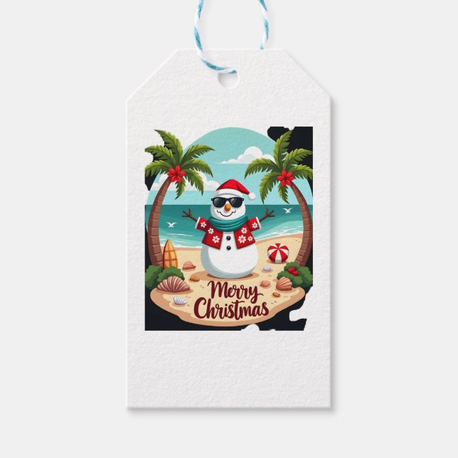 Weihnachtsschneemann (2) geschenkanhänger (Vorderseite)