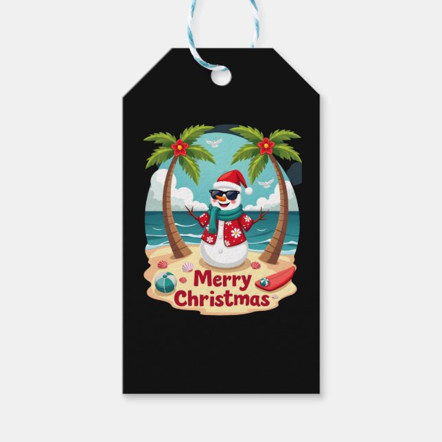 Weihnachtsschneemann (4) geschenkanhänger (Vorderseite)