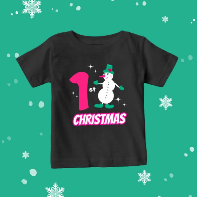 Weihnachtsschneemann Baby T-shirt (Von Creator hochgeladen)