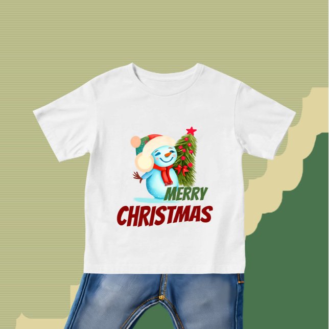 Weihnachtsschneemann Baby T-shirt (Von Creator hochgeladen)