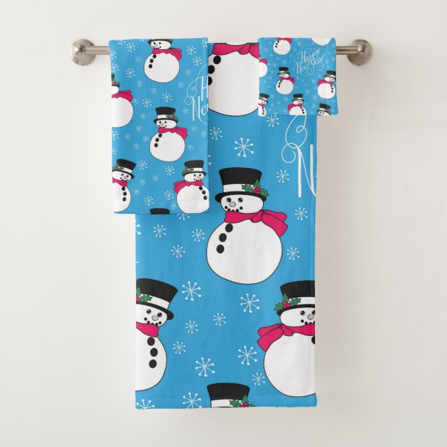 Weihnachtsschneemann Badhandtuch Set (Insitu)