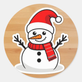 Weihnachtsschneemann bezaubernd runder aufkleber