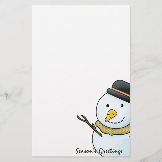 WeihnachtsSchneemann-Briefpapier Briefpapier (Vorderseite)