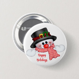 Weihnachtsschneemann Button