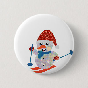 Weihnachtsschneemann Button