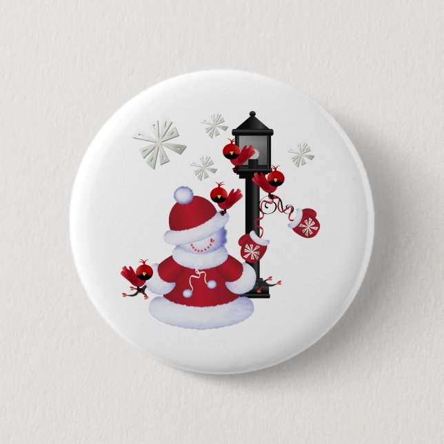 WeihnachtsSchneemann Button (Vorderseite)